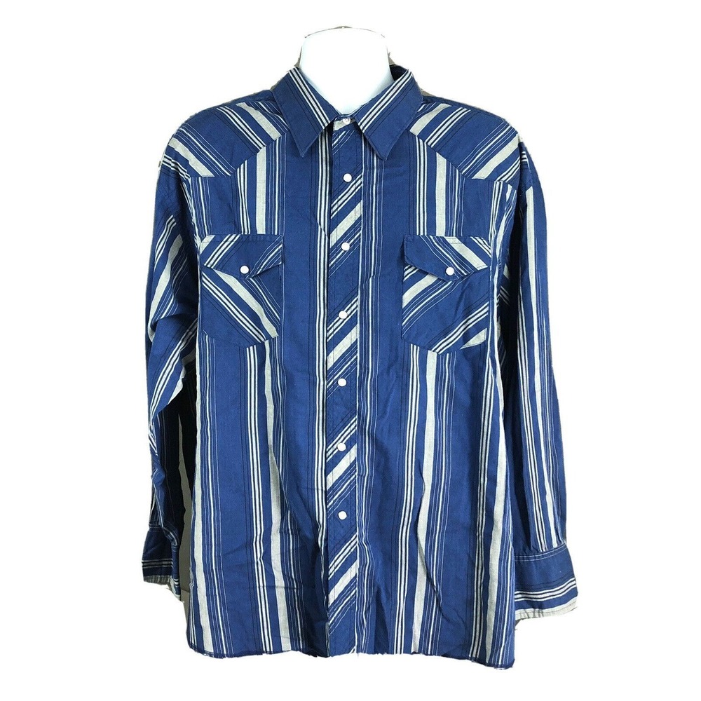WRANGLER‎ WESTERN SHIRT Size 2XL Pearl Snaps Plaid Cowboy Rodeo Farm Rancher